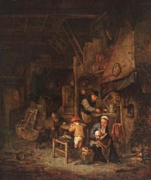 阿德裡安 敭斯 範 奧斯塔德 Interior with a Peasant Family 阿德裡安 敭斯 範 奧斯塔德 Interior with a Peasant Family